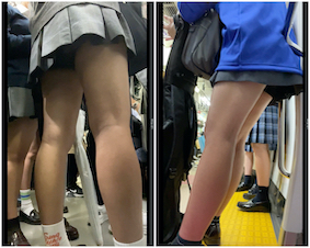 長尺でJKの太ももをじっくり視る