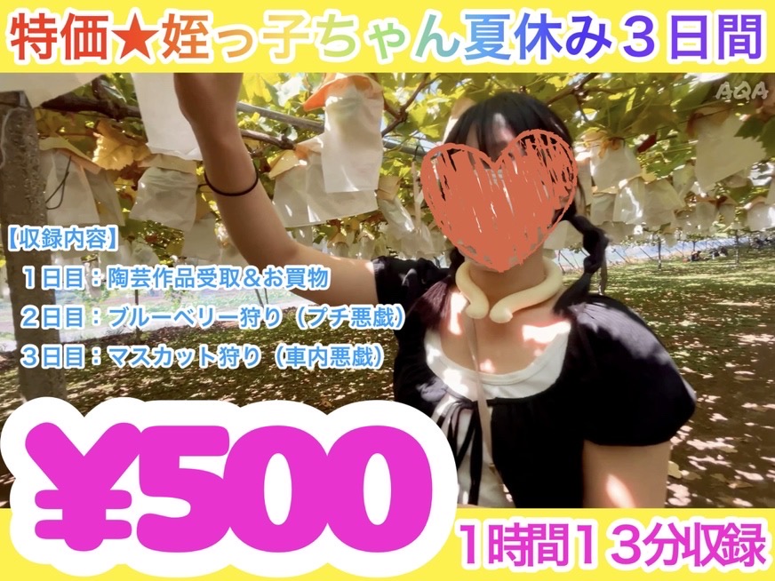 【特価★姪っ子ちゃん夏休み3日間】大好きなフルーツ狩り満喫〜車内悪戯・四つん這いでもイキまくり〜