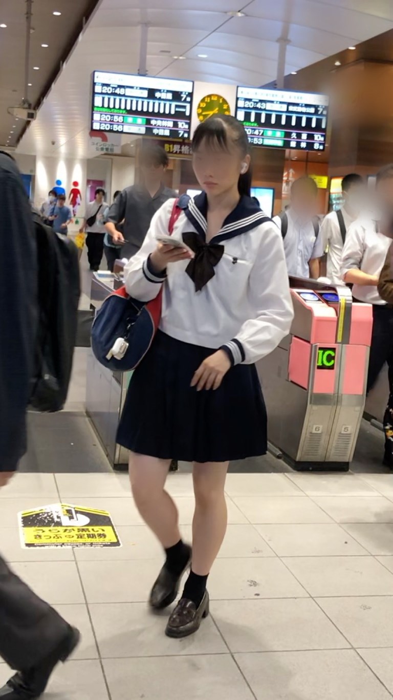 【放課後の眺め131】部活帰りのセーラー服ＪＫを並走で！