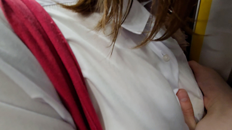 公式サンプル画像4枚目｜（サンプル）痴かん狂信者 #167【★6】色白ギャルの美巨乳を堪能！ブラウス脱がして柔らか生乳揉みまくり！