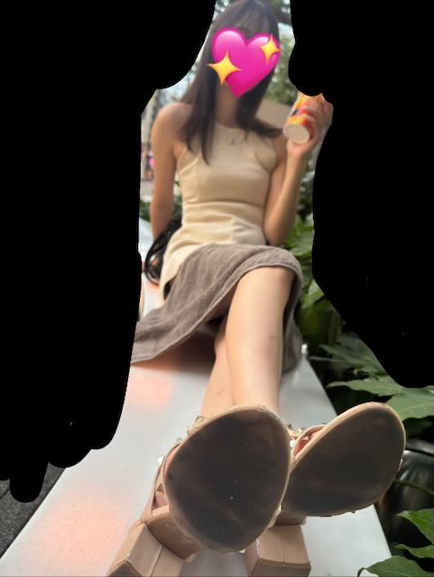 美人クール系JDの夏のサンダルと生活感満載の素足足裏とつま先大接写