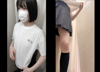 【7月31日まで顔出し！】２カメで2人収録！スク水試着室！おっぱい・おま○こ丸見え！