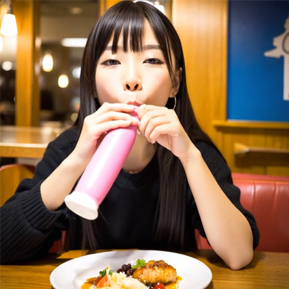 【動画】S級美少女お食事フェラ!ディルドみたいなもの舐めてませんか!?