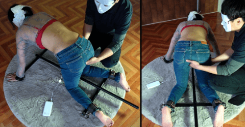 【再販】よつんばい拘束されて留守番する女子