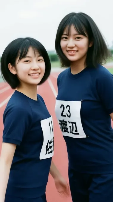 【動画】躍動する陸上美女ペア18組(36名) ─ 競技場で魅せるリアル乳比べ×走り込み 前編