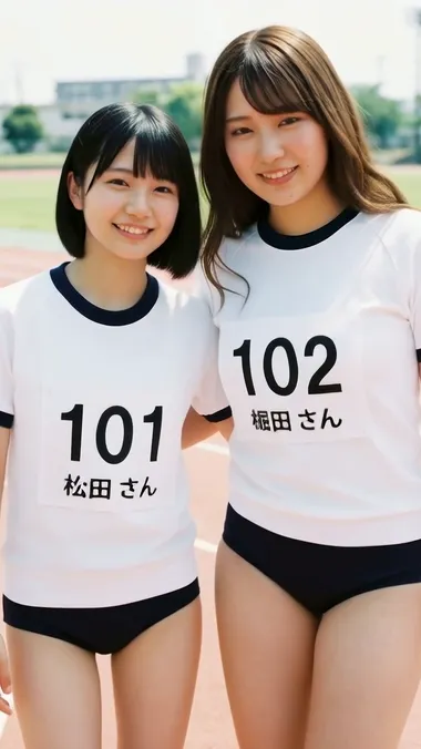 【動画】躍動する陸上美女ペア20組 乳比べの極み×走り込み 後編