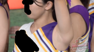 【再販】【モッコリチアリーダー美女】紫パンツスタンド教EP15 MTG中まさかの行為にモッコリ!