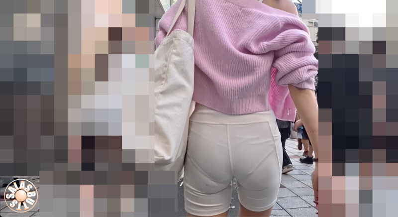 【4K高画質】白ショートヨガパンセレブ