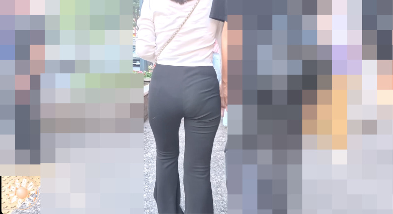 【4K高画質】黒レギパンフルバックショーツ透け