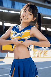 【動画】チアリーダーの誘惑ユニフォーム　グランドで胸をチラ見せ♡