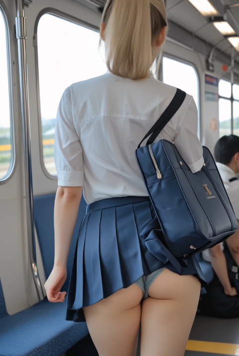 【動画】通学時間の制服の彼女たちの日常の瞬間 まくれ上がったスカートから可愛いお尻が丸見え♡