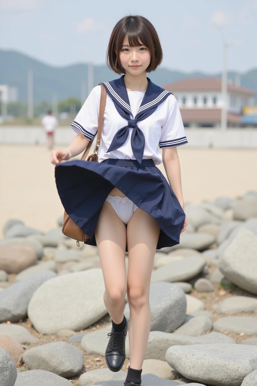【写真集】浜辺の潮風に遊ばれるスカート ―制服少女のときめき瞬間集―(403枚)