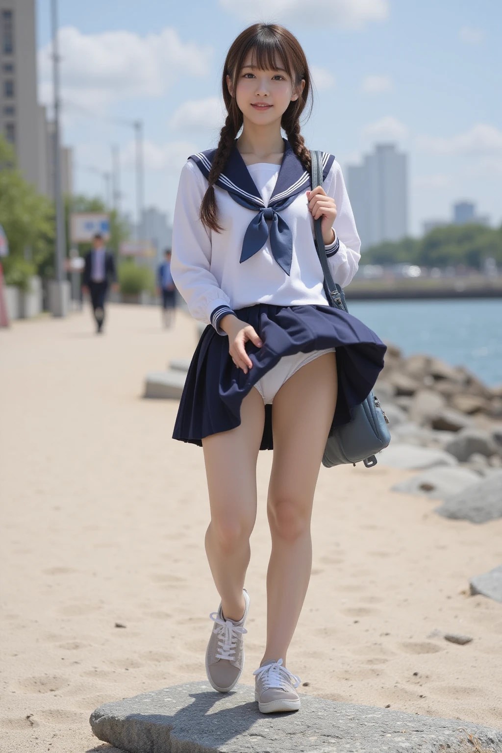 【写真集】浜辺の潮風に遊ばれるスカート ―制服少女のときめき瞬間集―(403枚)