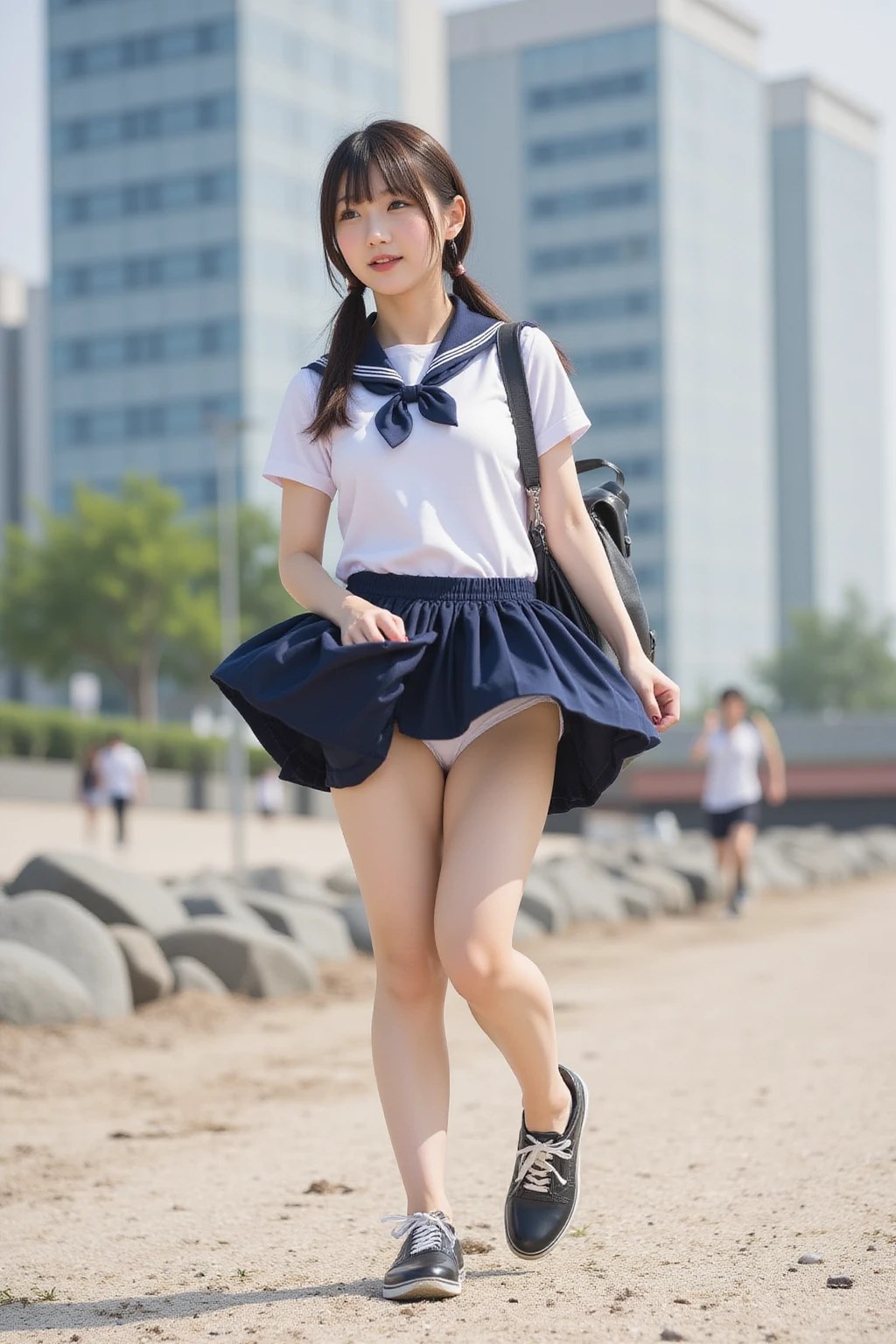 【写真集】浜辺の潮風に遊ばれるスカート ―制服少女のときめき瞬間集―(403枚)