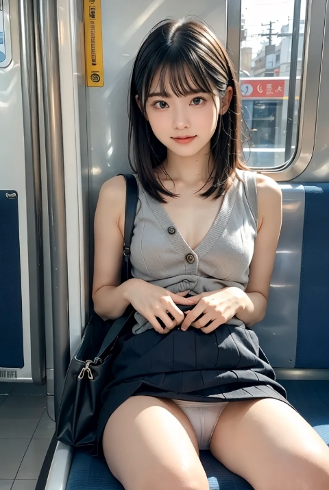 〖動画〗 向かいの席のミニスカ彼女 ― 視線の誘惑、密室パンツ丸見えフェティッシュ