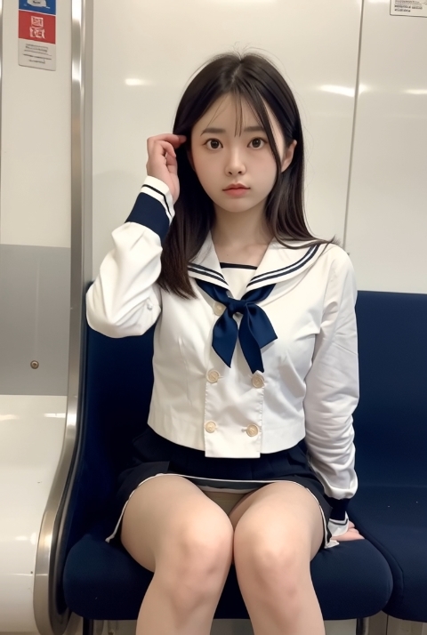 〖AI動画〗普段の電車の密やかな誘惑 ― 制服パンチラフェチコレクション♡