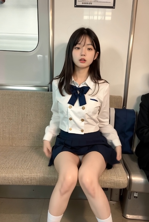 〖AI動画〗普段の電車の密やかな誘惑 ― 制服パンチラフェチコレクション♡
