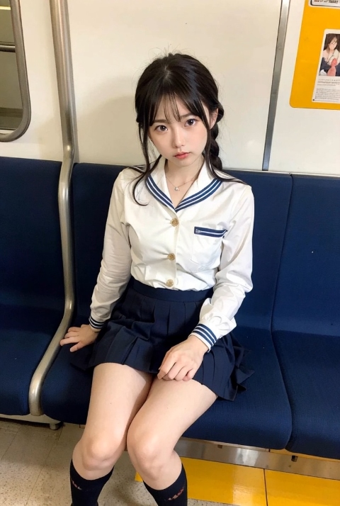 〖AI動画〗普段の電車の密やかな誘惑 ― 制服パンチラフェチコレクション♡