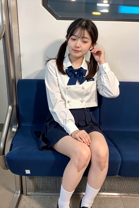 〖AI動画〗普段の電車の密やかな誘惑 ― 制服パンチラフェチコレクション♡