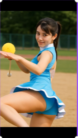 【AI動画】レオタ女子のバトン練習風景でアンスコ丸見え