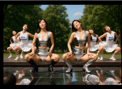 【AI動画】アイドル on ステージ with Star Mates(第一部)アンスコ丸見え