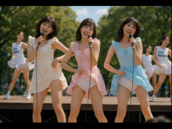 【AI動画】アイドル on ステージ with Star Mates(第二部)アイドルとダンサーの白アンスコ