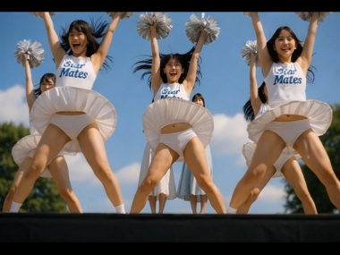 【AI動画】アイドル on ステージ with Star Mates(第二部)アイドルとダンサーの白アンスコ