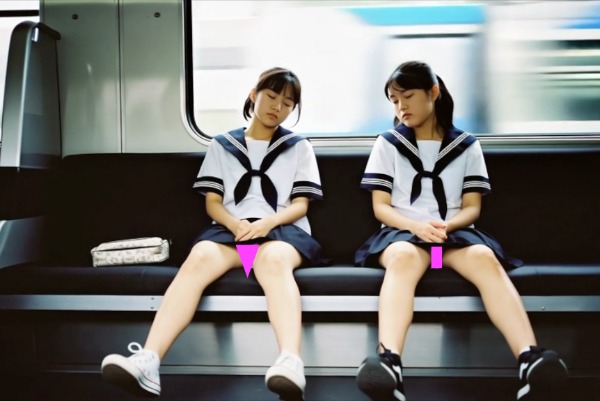 電車、揺れる、無防備♡