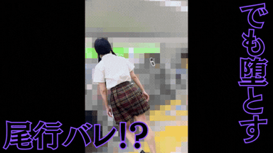 10/7まで980円【追跡8】尾行バレ！？赤チェツインテの涼しい顔とは裏腹にノーブラ乳首は既に勃起、グレーパンツびしょ濡れで完堕