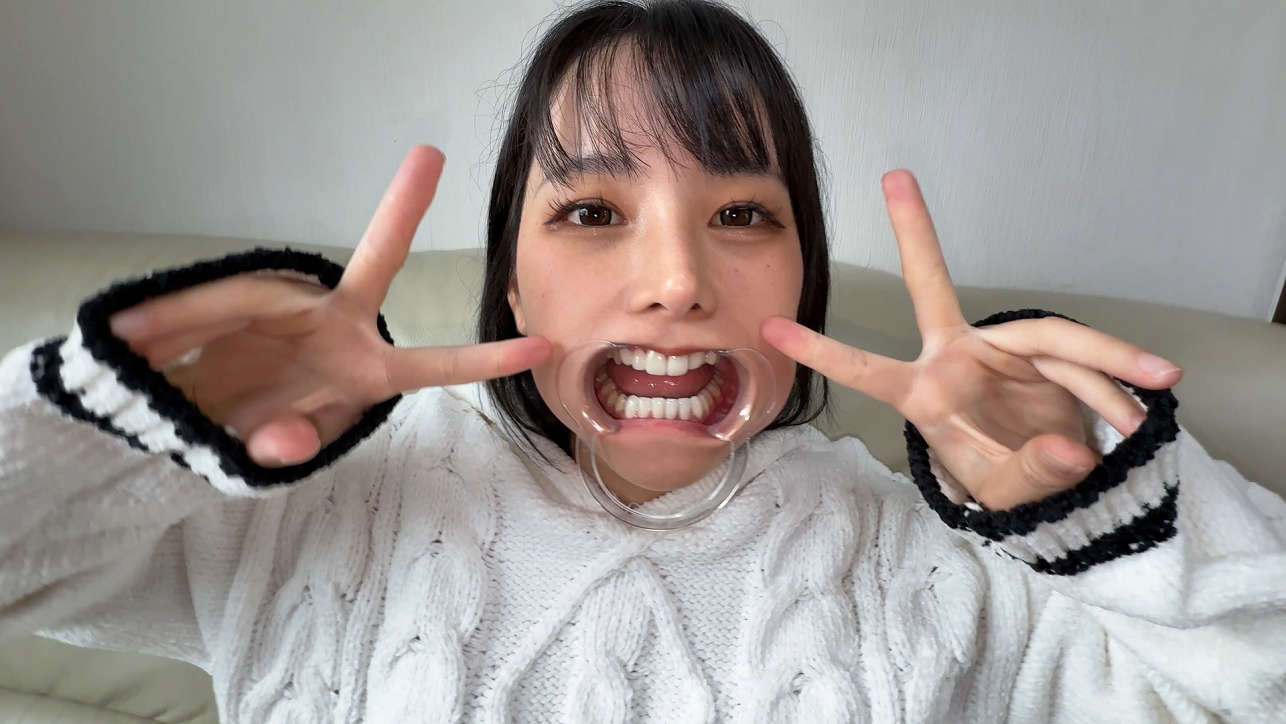 【再販】【個人撮影】乙葉らぶの喉チン触り&開口器アヘ顔Wピース