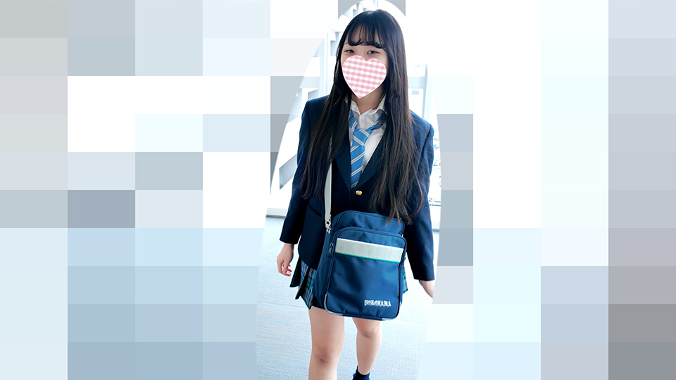 【再販】坂系前髪小柄スレンダー青チェ少女のパンチラと口淫