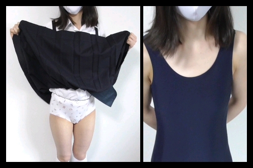 【S学校卒業直前】ひよりちゃん◯2さい。おっぱい大きくなりました。学校帰りに制服スカートをめくり上げさせて炉利ぱんつを撮影。スク