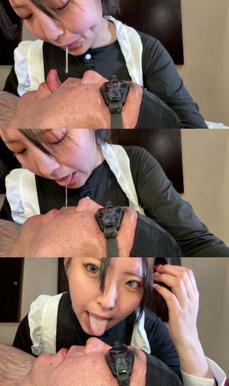 小悪魔メイドのねっとり顔舐め♡ 唾だらけマーキング