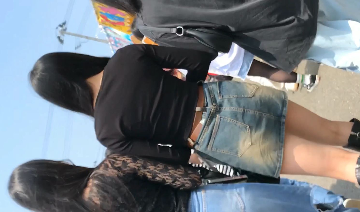 【新作】079激カワJD仲良しグループのデニミニお姉さん姿＆逆さ！