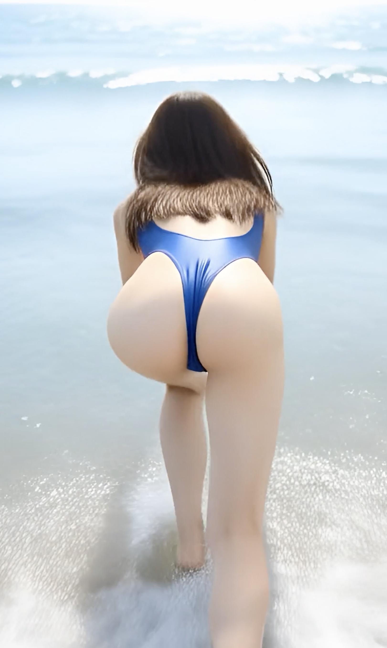 【フェチ動画】こんなに綺麗なお姉さんが!?はみ出る乳輪とア⚫︎ル皺と海水滴らすAI美女 明香里ちゃん